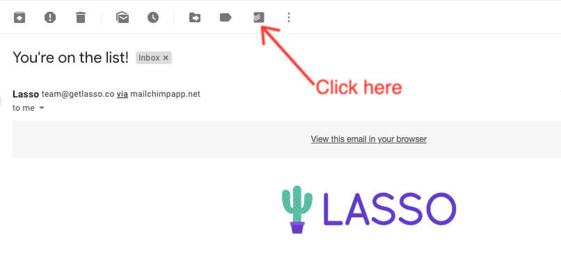 Click Todoist icon in Gmail