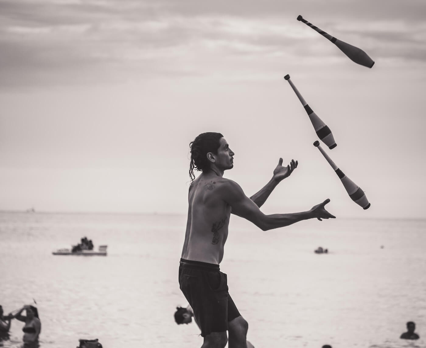 juggling on beach