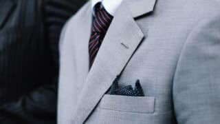 Closeup fo grey suit