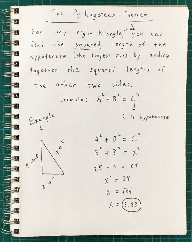 The Pythagoreon Theorem - Feynman Technique Example