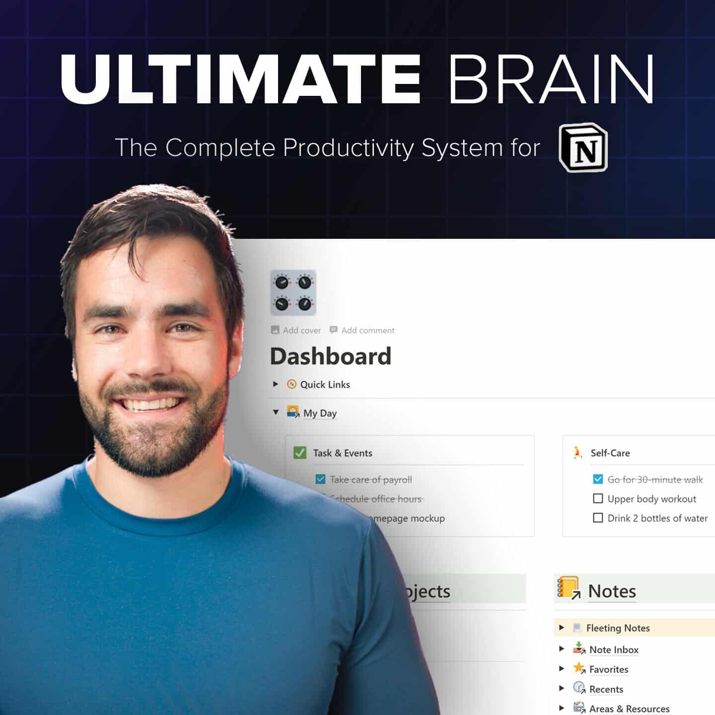 The Ultimate Second-Brain Notion Template - Tasks, Notes, and Projects