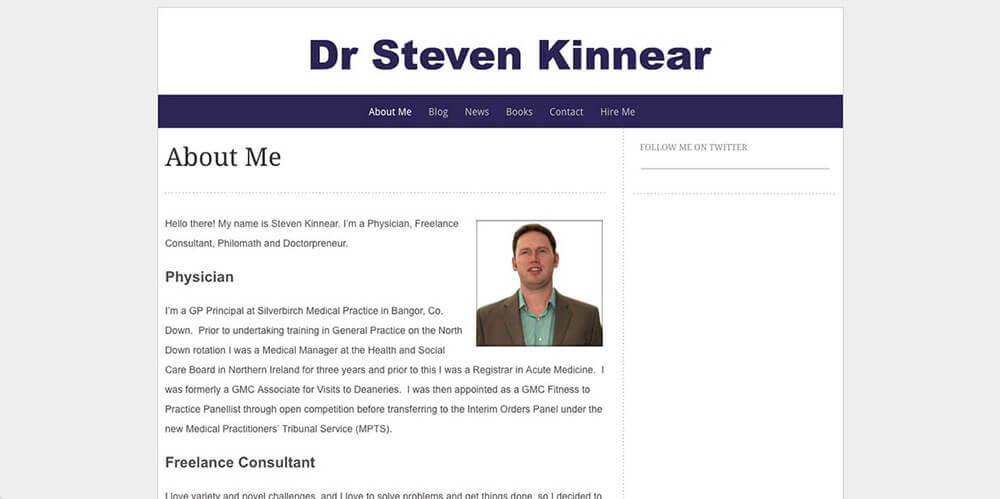 Steven Kinnear's personal website