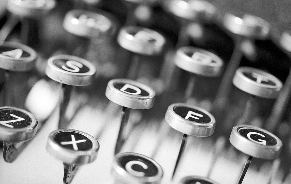 typewriter keys close up