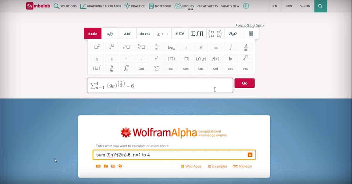 wolfram alpha screenshot
